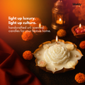 Kripa Pushpa Peony Urli Candle – Luxury Scented Flower Candle for Home & Festive Gifting