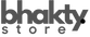 Black 'bhakty store' logo on a white background