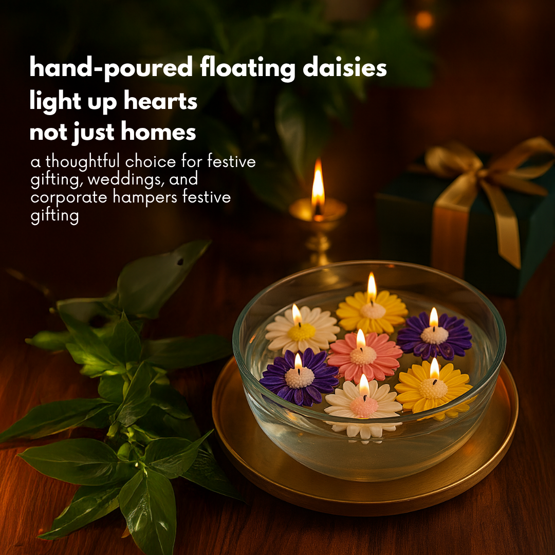 Divine Daisy Candle – Scented Handmade Candle for Diwali Décor
